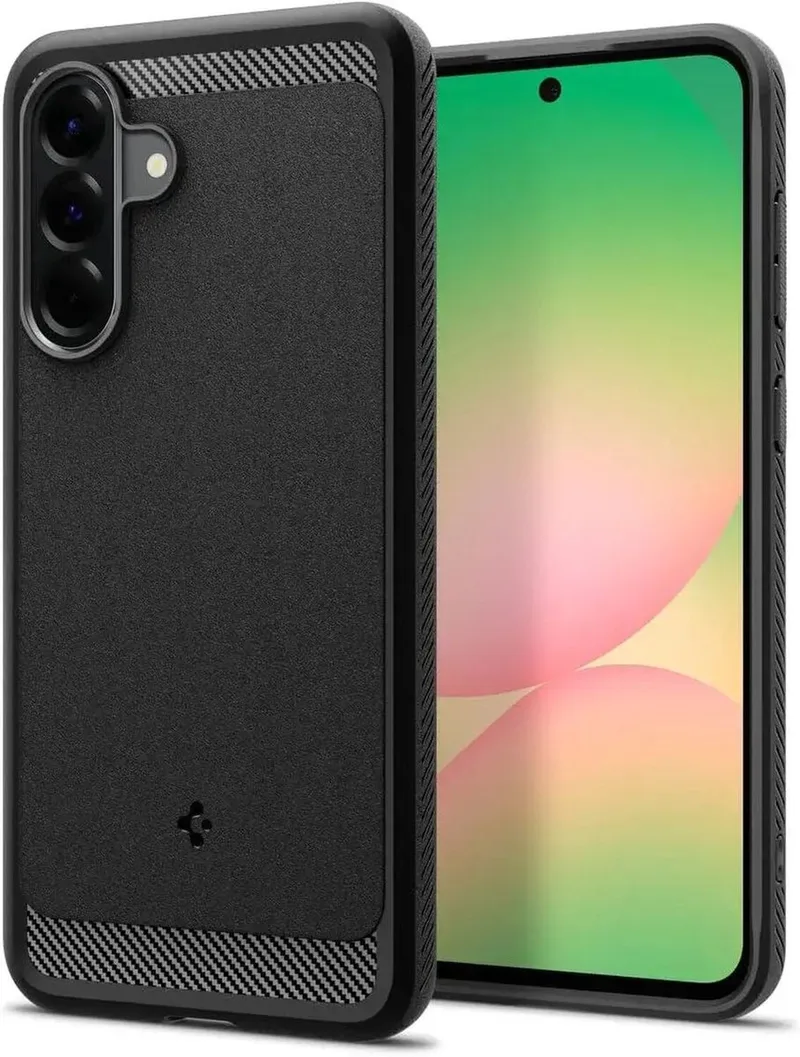 Rugged Armor Hoesje Geschikt voor Samsung Galaxy A56 - Back Cover met Air Cushion - Carbon - Matte by Spigen in Black – product photo