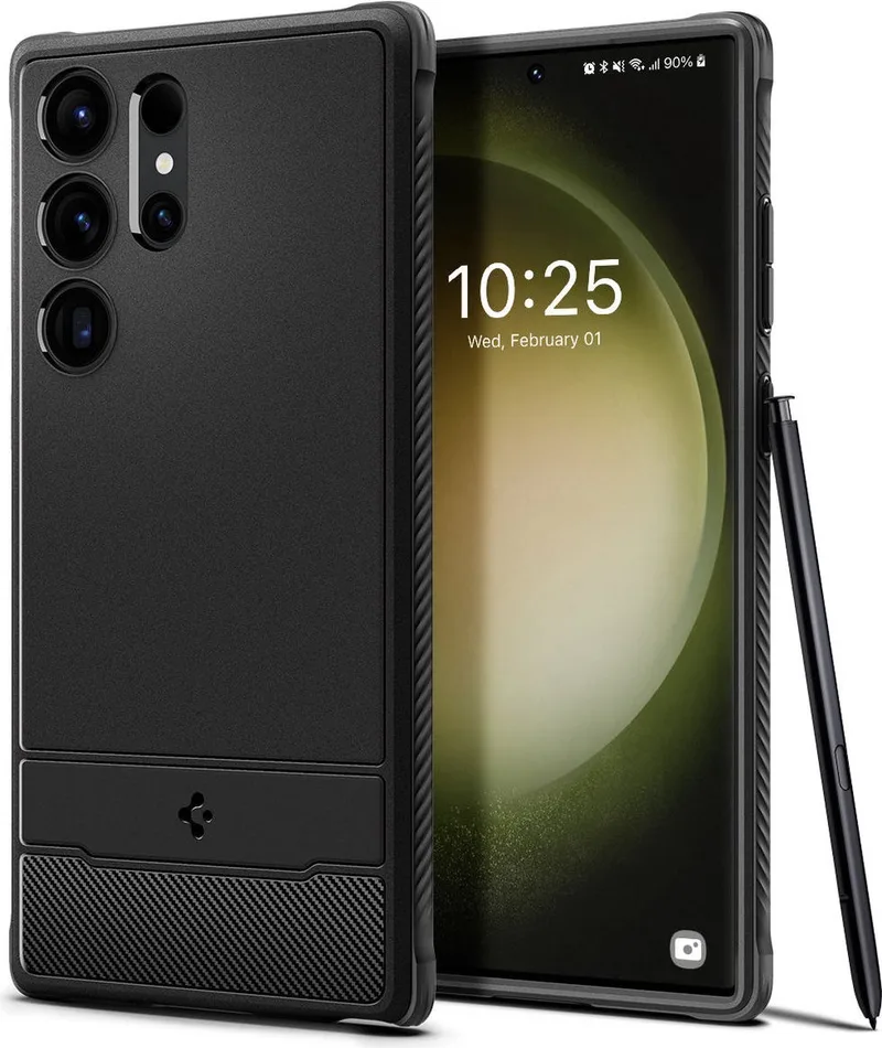 Rugged Armor Hoesje Geschikt voor Samsung Galaxy S23 Ultra Back Cover by Spigen in Black – product photo