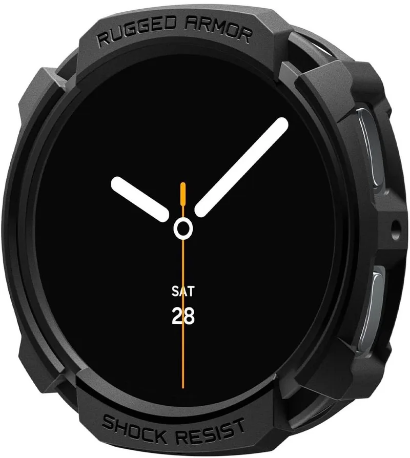 Rugged Armor Hoesje - Geschikt voor Samsung Galaxy Watch 8 44MM - Bumper Case Matte by Spigen in Black – product photo