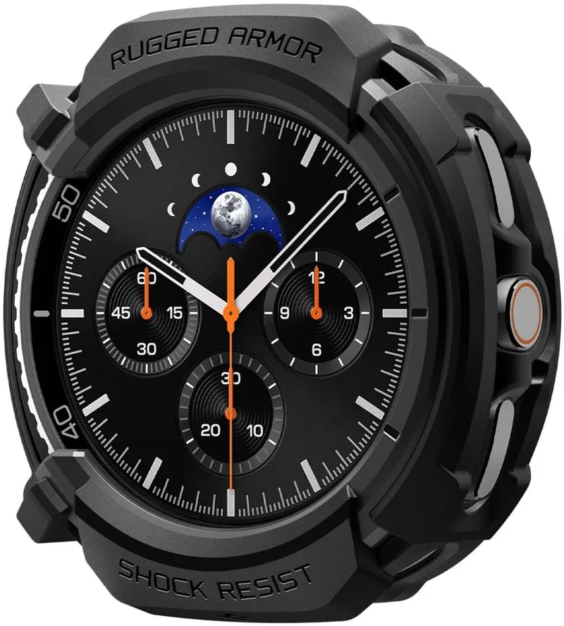 Rugged Armor Hoesje - Geschikt voor Samsung Galaxy Watch 8 Classic - Bumper Case de Spigen en Noir – photo produit