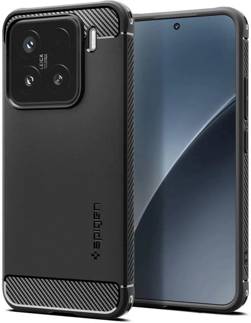 Rugged Armor Hoesje Geschikt voor Xiaomi 15 - Back Cover met Air Cushion - Carbon - Matte - Matte by Spigen in Black – product photo