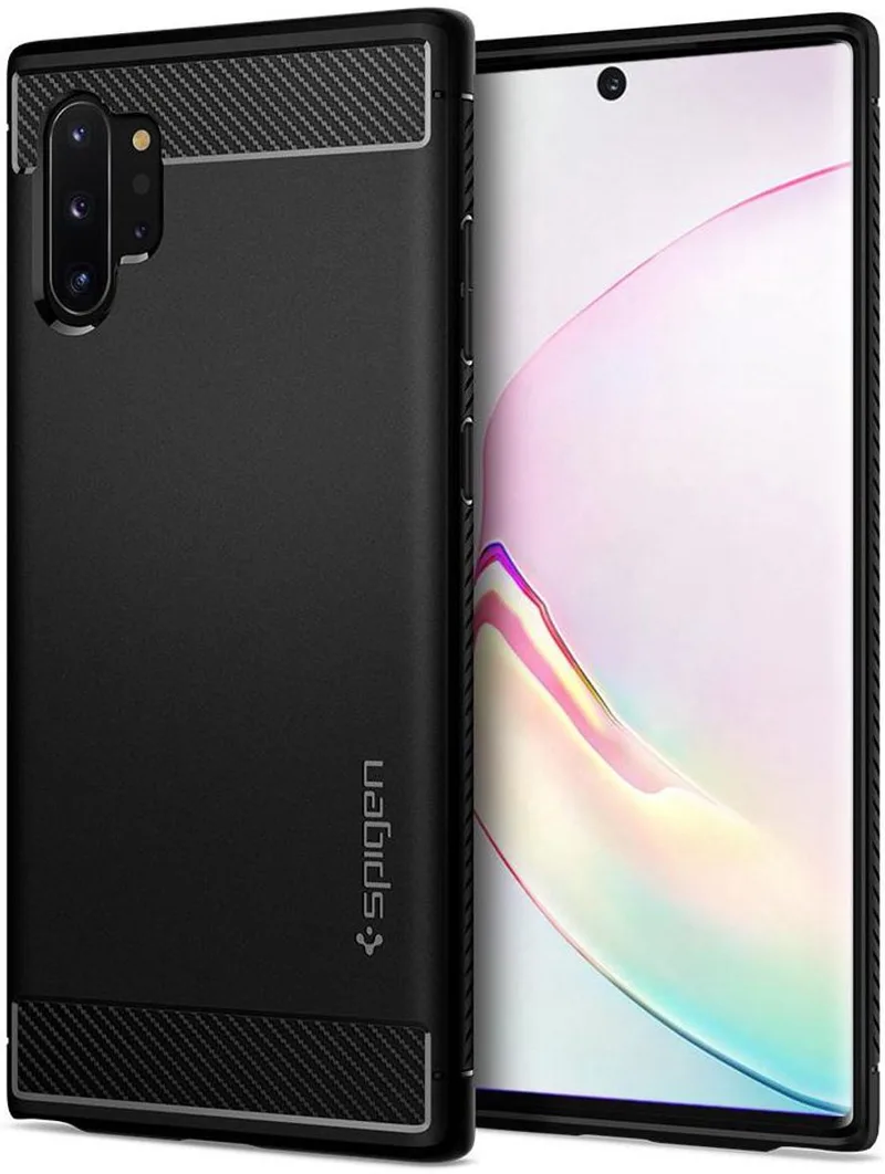 Rugged Armor Hoesje Samsung Galaxy Note 10 Plus fra Spigen i Sort – produktbillede