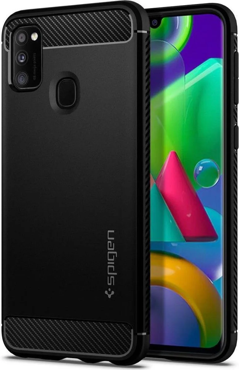 Rugged Armor hoesje voor Samsung Galaxy M21 fra Spigen i Sort – produktbillede