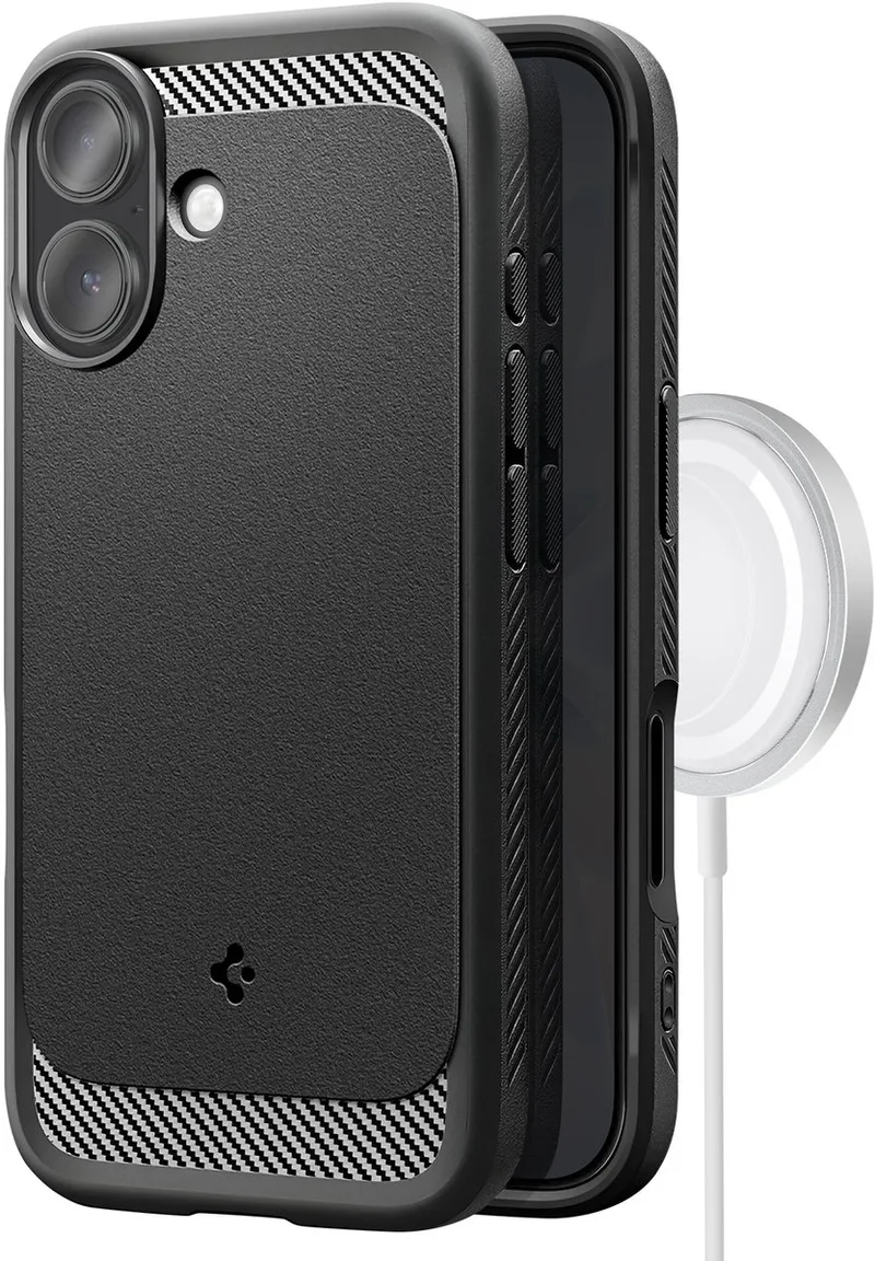 Rugged Armor Mag backcover geschikt voor iPhone 17 – MagSafe compatibel by Spigen in Black – product photo
