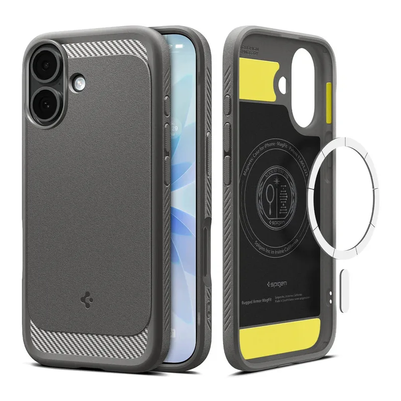 Rugged Armor Mag MagSafe Hülle für iPhone 17 - Grau de Spigen – photo produit