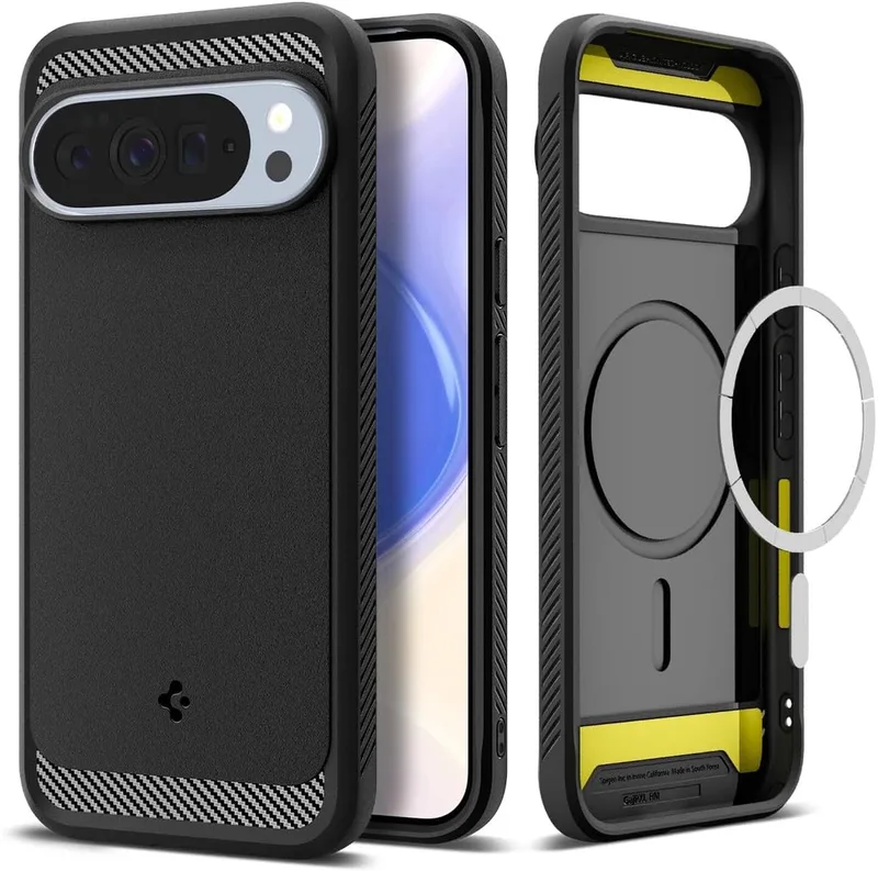 Rugged Armor MagFit - Hoesje Geschikt voor Google Pixel 10 Pro XL - Back Cover Compatibel met MagSafe / Qi2 - Air Cushion - Matte by Spigen in Black – product photo