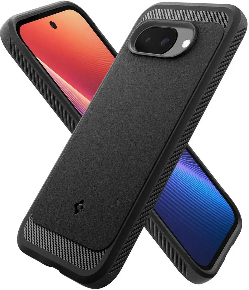 Rugged Armor MagFit - Hoesje Geschikt voor Google Pixel 9a - Back Cover Compatibel met MagSafe / Qi2 - Air Cushion von Spigen in Schwarz – Produktfoto