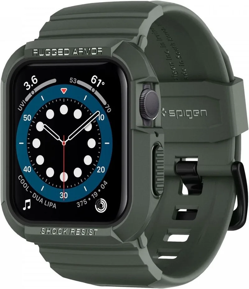 Rugged Armor Pro - Apple Watch 41MM / 40MM Hoesje en Bandje von Spigen in Grün – Produktfoto