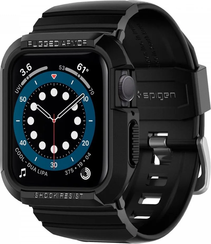 Rugged Armor Pro - Apple Watch 41MM / 40MM Hoesje en Bandje von Spigen in Schwarz – Produktfoto