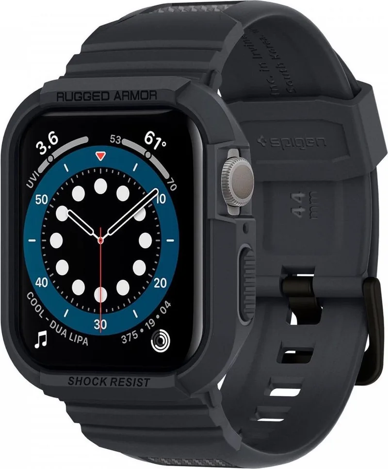 Rugged Armor Pro - Apple Watch 45MM / 44MM Hoesje en Bandje von Spigen in Blau – Produktfoto