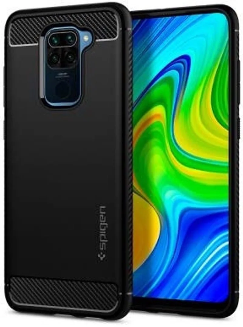Rugged Armor Redmi Note 9 Hoesje Matte Black by Spigen in Black – product photo