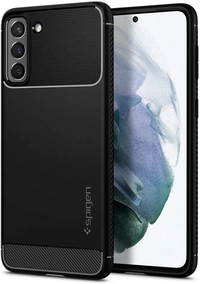 Rugged Armor Samsung Galaxy S21 Hoesje de Spigen en Noir – photo produit