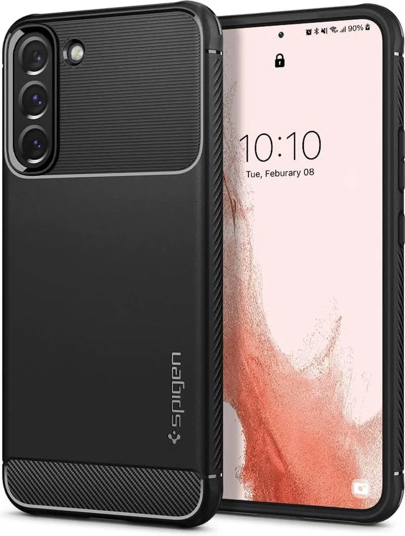 Rugged Armor Samsung Galaxy S22 Hoesje Back Cover de Spigen en Noir – photo produit
