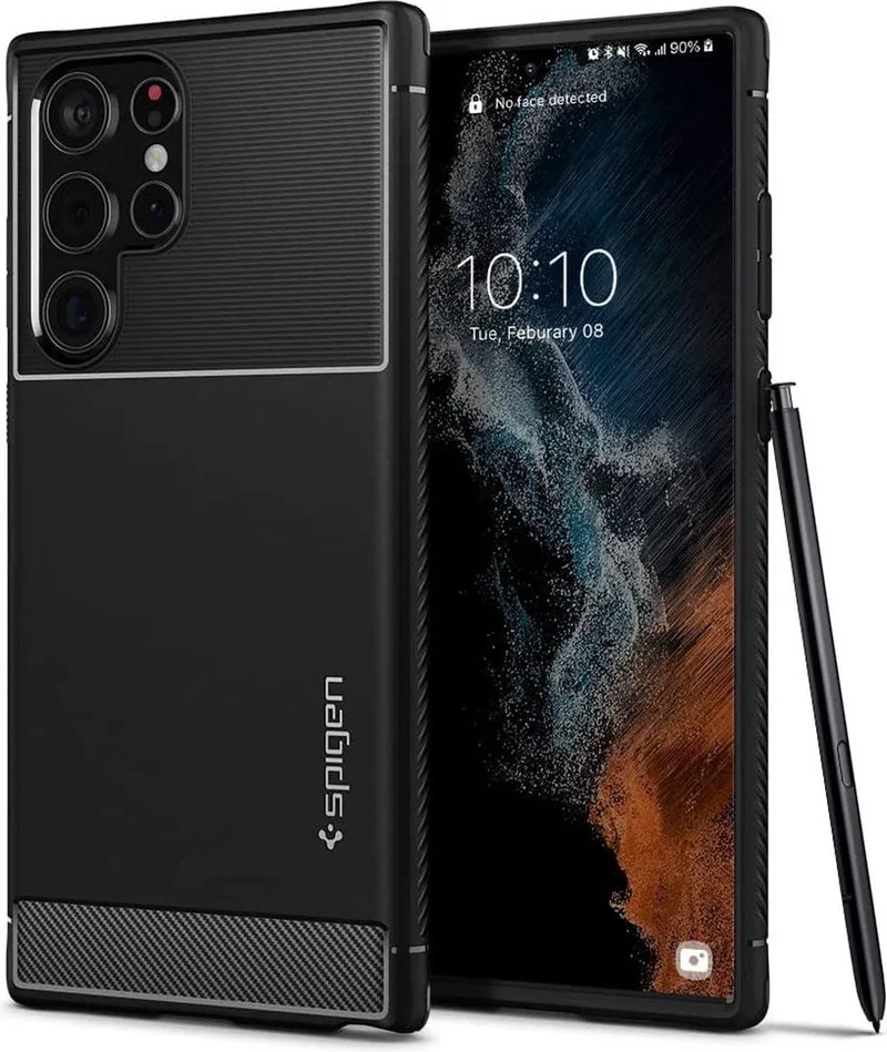 Rugged Armor Samsung Galaxy S22 Ultra Hoesje Back Cover de Spigen en Noir – photo produit