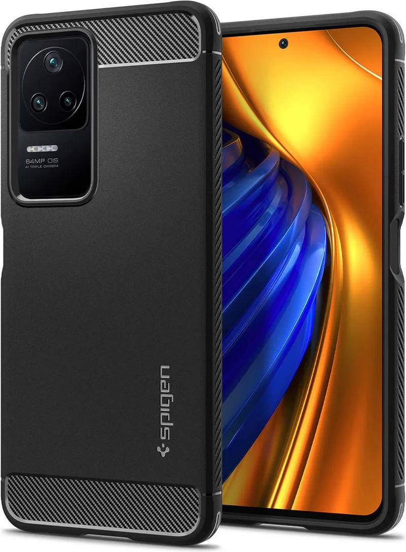 Rugged Armor Xiaomi Poco F4 Hoesje Back Cover van Spigen in Zwart – productfoto