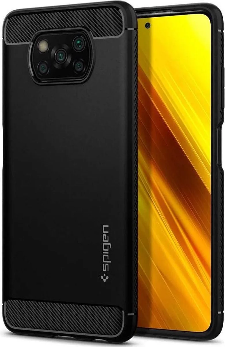 Rugged Armor Xiaomi Poco X3 / X3 Pro Hoesje Back Cover van Spigen in Zwart – productfoto