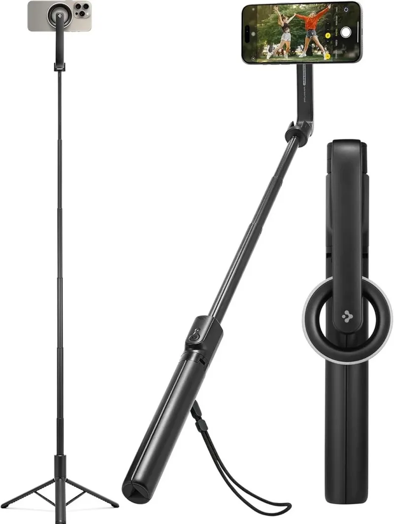 S580W MagSafe Bluetooth Selfie Stick / Tripod Statief by Spigen in Black – product photo