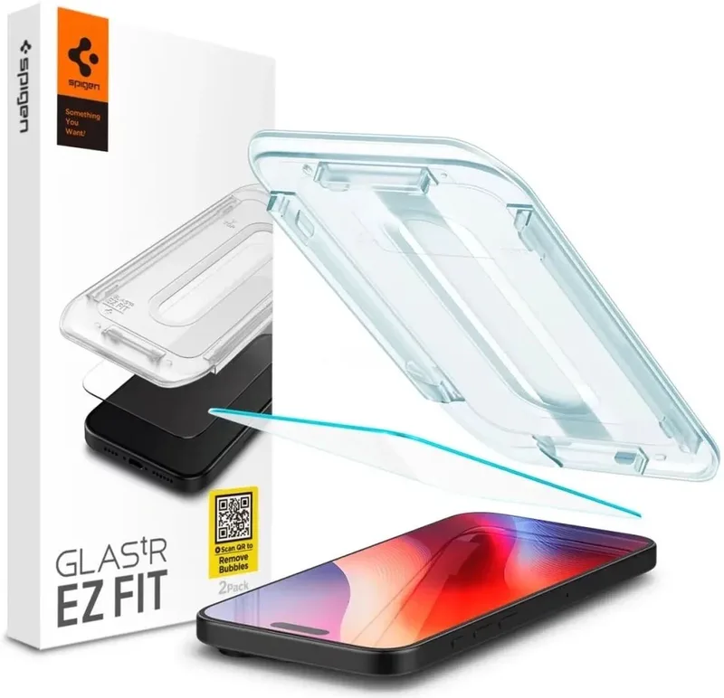 Screen Protector Geschikt voor Apple iPhone 16 Pro Max - EZ Fit GLAS.tR - 9H Tempered Glass - Case Friendly - Gemakkelijke Installatie - 1-Pack by Spigen – product photo