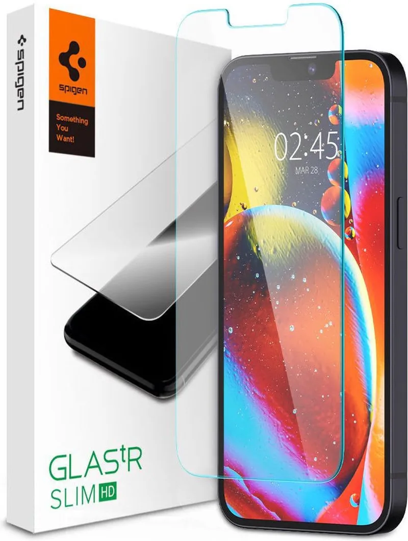 Screen Protector Geschikt voor Apple iPhone 17e / 16e / 14 / 13 / 13 Pro - Glas tR Slim HD - 9H Tempered Glass fra Spigen – produktbillede