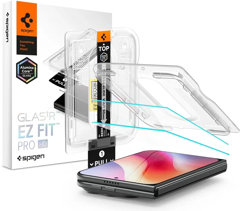 Screen Protector Geschikt voor Apple iPhone Duo - EZ Fit Pro HD GLAS.tR - 9H Tempered Glass - Case Friendly - Gemakkelijke Installatie - 2-Pack by Spigen – product photo