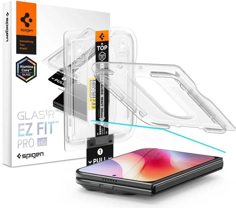 Screen Protector Geschikt voor Apple iPhone Duo - EZ Fit Pro HD GLAS.tR - 9H Tempered Glass - Case Friendly - Gemakkelijke Installatie - 1-Pack by Spigen – product photo