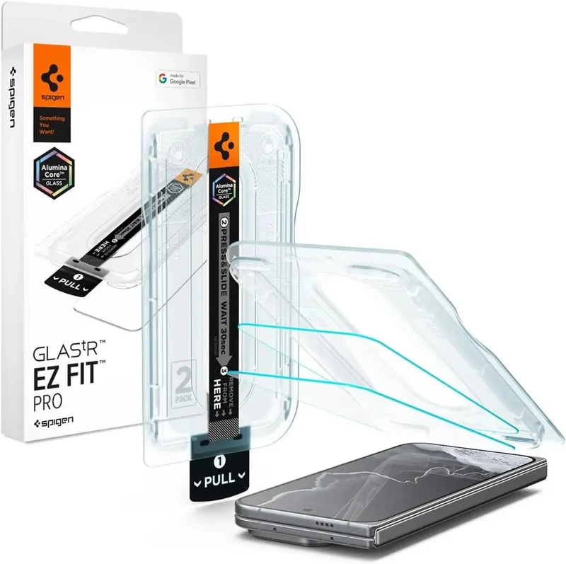 Screen Protector Geschikt voor Google Pixel 11 Pro Fold - EZ Fit GLAS.tR - 9H Tempered Glass - Case Friendly - Gemakkelijke Installatie - 2-Pack från Spigen – produktbild