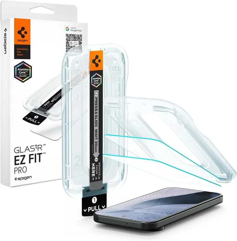 Screen Protector Geschikt voor Google Pixel 11 Pro XL - EZ Fit GLAS.tR - 9H Tempered Glass - Case Friendly - Gemakkelijke Installatie - 2-Pack von Spigen – Produktfoto