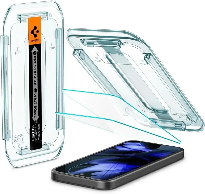 Screen Protector Geschikt voor Google Pixel 9a - EZ Fit GLAS.tR - 9H Tempered Glass - Case Friendly - Gemakkelijke Installatie - 2-Pack by Spigen – product photo