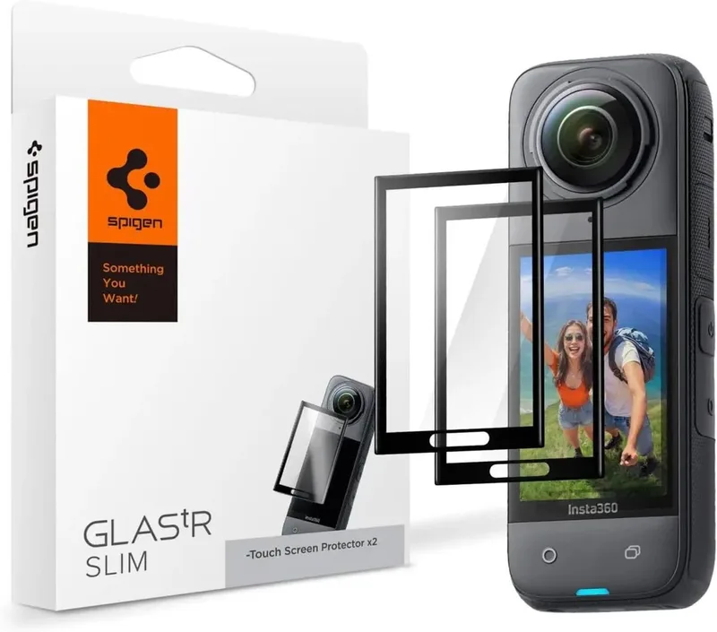 Screen Protector Geschikt voor Insta360 X4 - Glas.tR Slim - Tempered Glass 2-Pack van Spigen – productfoto