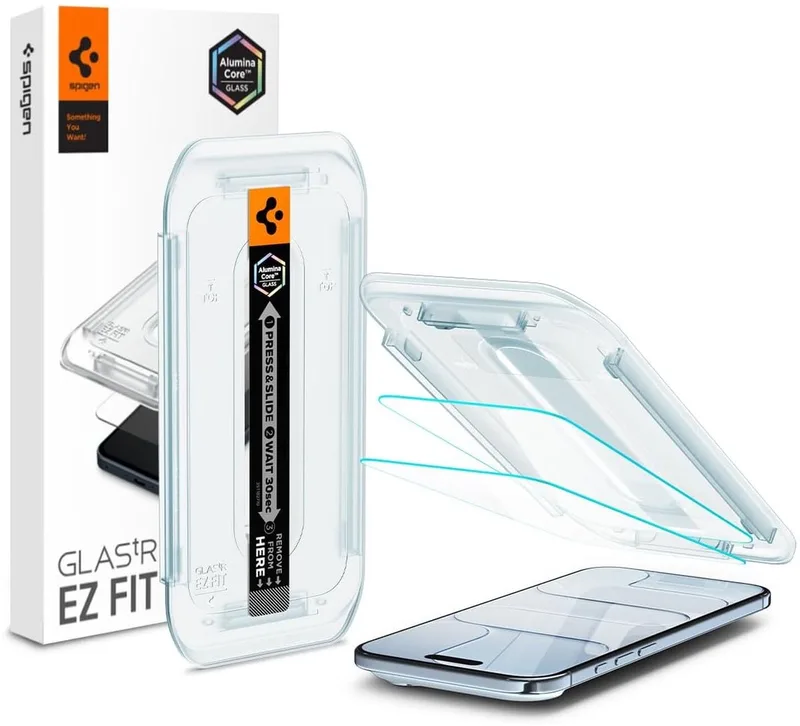 Screen Protector Geschikt voor iPhone Air - Glas.tR EZ Fit - 9H+ Tempered Glass - Case Friendly - Gemakkelijke Installatie - 2-Pack från Spigen – produktbild