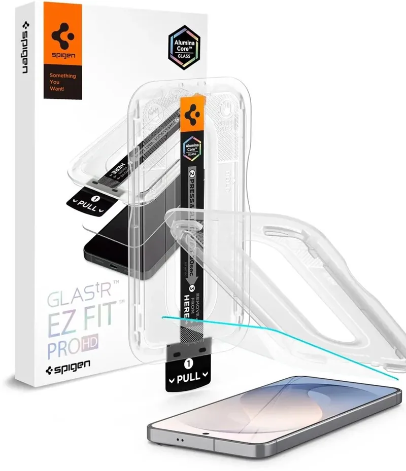 Screen Protector Geschikt voor Samsung Galaxy S26 FE - EZ Fit Pro HD GLAS.tR - 9H Tempered Glass - Case Friendly - Gemakkelijke Installatie - 1-Pack by Spigen – product photo