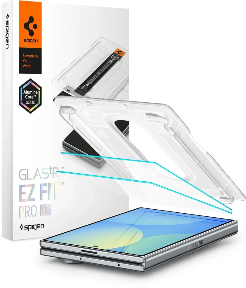Screen Protector Geschikt voor Samsung Galaxy Z Fold 8 - EZ Fit Pro HD GLAS.tR - 9H Tempered Glass - Case Friendly - Gemakkelijke Installatie - 2-Pack van Spigen – productfoto