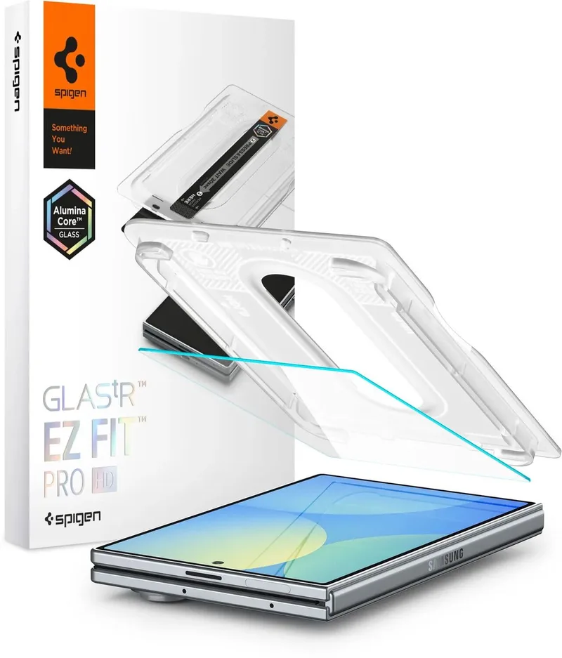 Screen Protector Geschikt voor Samsung Galaxy Z Fold 8 - EZ Fit Pro HD GLAS.tR - 9H Tempered Glass - Case Friendly - Gemakkelijke Installatie - 1-Pack van Spigen – productfoto