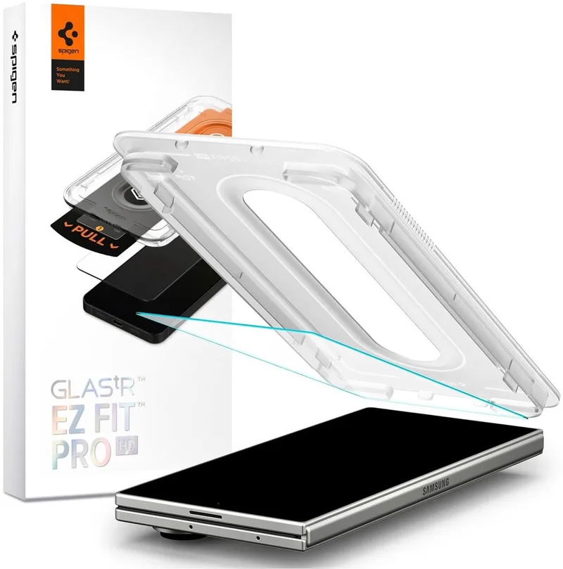 Screen Protector Geschikt voor Samsung Galaxy Z Fold 8 Ultra / Z Fold 7 - EZ Fit GLAS.tR - 9H Tempered Glass - Case Friendly - Gemakkelijke Installatie - 1-Pack från Spigen – produktbild