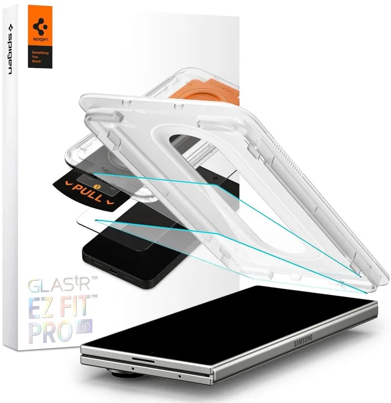 Screen Protector Geschikt voor Samsung Galaxy Z Fold 8 Ultra / Z Fold 7 - EZ Fit GLAS.tR - 9H Tempered Glass - Case Friendly - Gemakkelijke Installatie - 2-Pack von Spigen – Produktfoto
