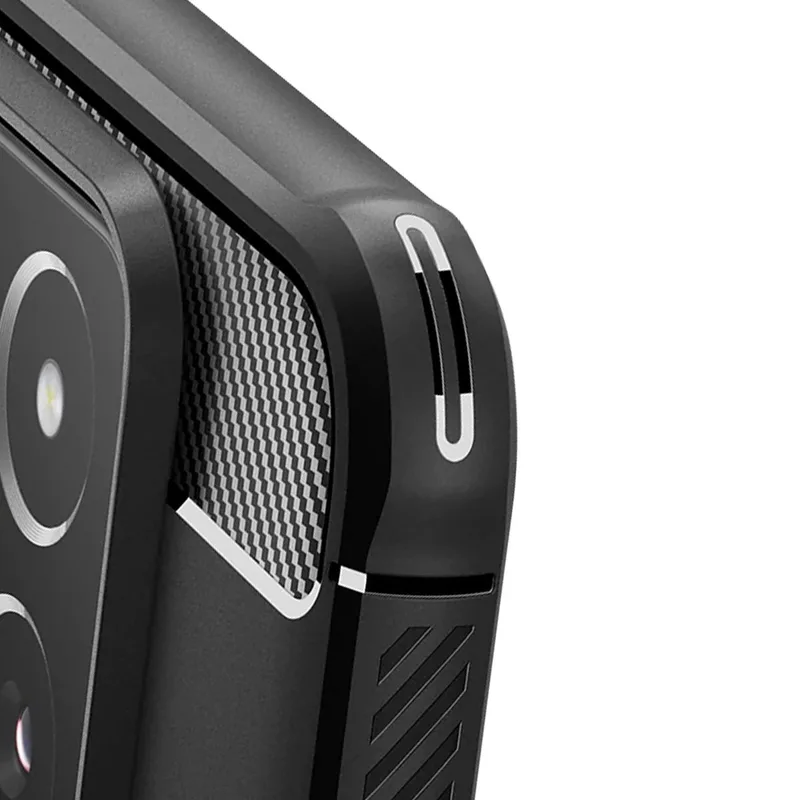 SGP, Hoes Geschikt voor Xiaomi 14 Siliconen Koolstofvezel Robuust Pantser by Spigen in Black – product photo
