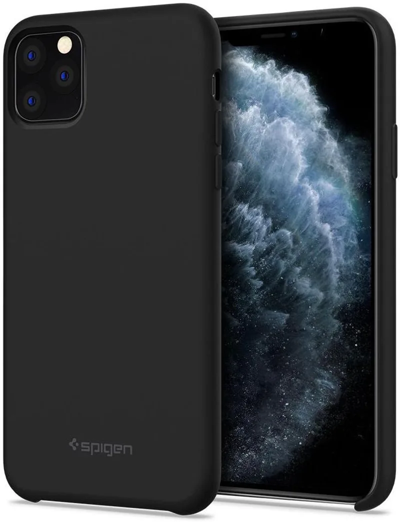 Silicone Fit Apple iPhone 11 Pro Max Hoesje fra Spigen i Sort – produktbillede
