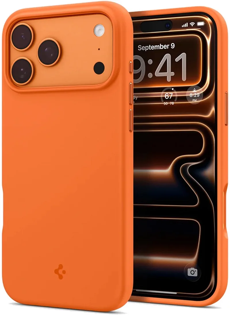 Silicone Fit Magsafe, Kosmisch Oranje - Iphone 17 Pro von Spigen in Transparent – Produktfoto