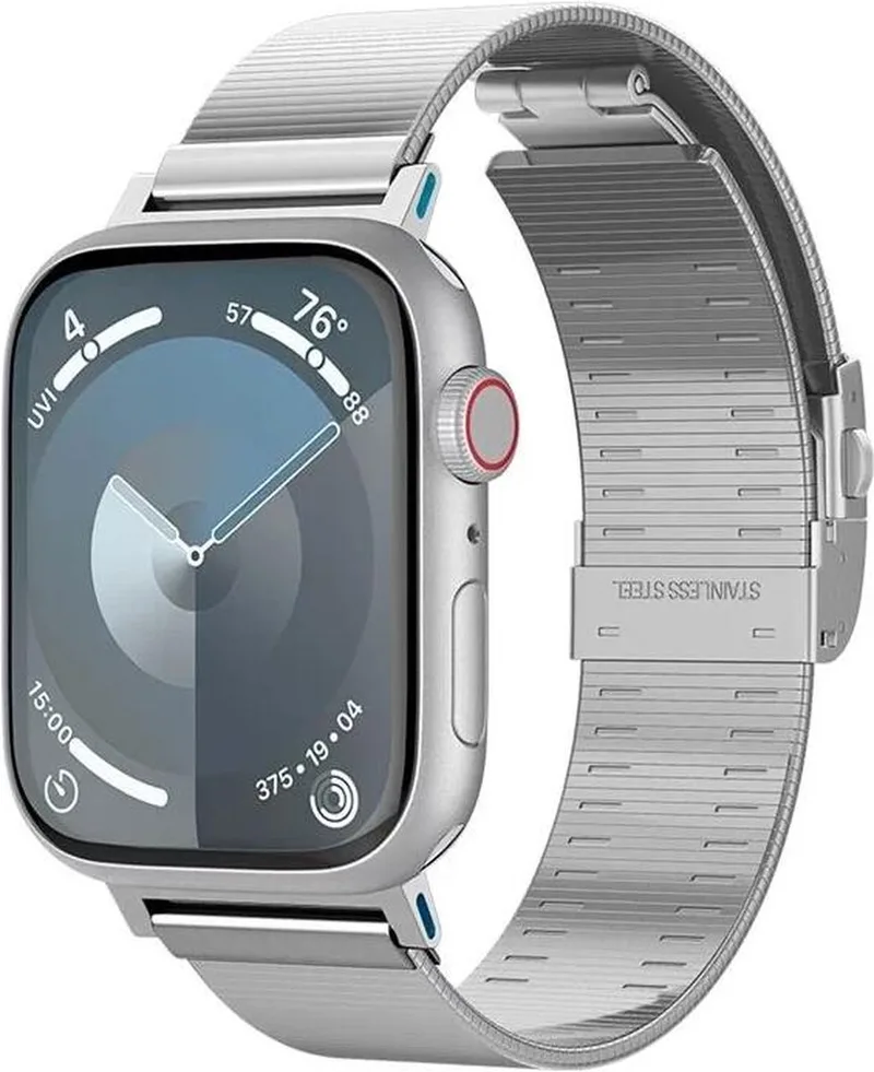 Sleek Link - Bandje Geschikt voor Apple Watch 1-10/SE - 42MM/41MM/40MM/38MM van Spigen in Zilver – productfoto