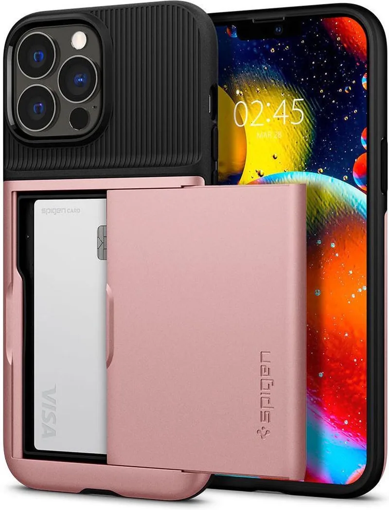 Slim Armor CS Apple iPhone 13 Pro Max Hoesje Goud von Spigen in Rosa – Produktfoto