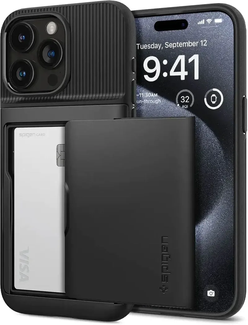 Slim Armor CS Apple iPhone 15 Pro Hoesje Back Cover by Spigen in Black – product photo