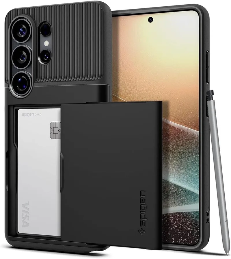 Slim Armor CS - Hoesje Geschikt voor Samsung Galaxy S26 Ultra - Back Cover met Kaarthouder voor 2 Pasjes by Spigen in Black – product photo