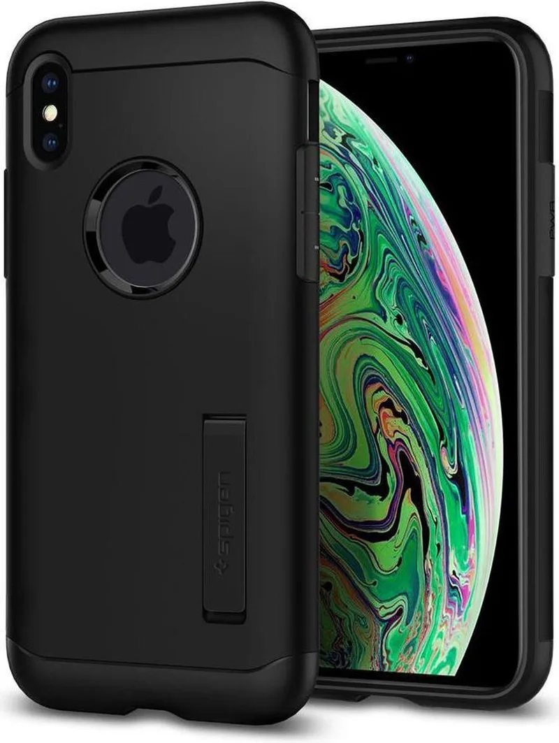 Slim Armor Hoesje Apple iPhone XS Max Black van Spigen in Zwart – productfoto