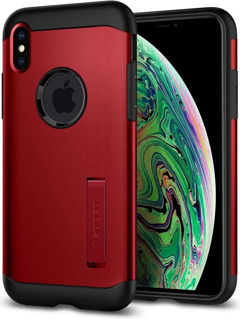 Slim Armor Hoesje Apple iPhone XS Max Merlot Red von Spigen in Rot – Produktfoto