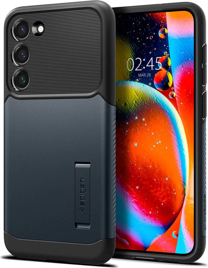 Slim Armor Hoesje Geschikt voor Samsung Galaxy S23 Plus Metal Slate de Spigen en Gris – photo produit
