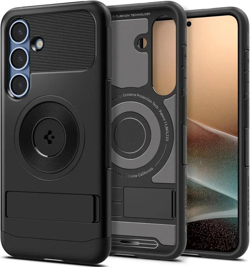 Slim Armor MagFit Samsung Galaxy S25 Hoesje Back Cover by Spigen in Black – product photo