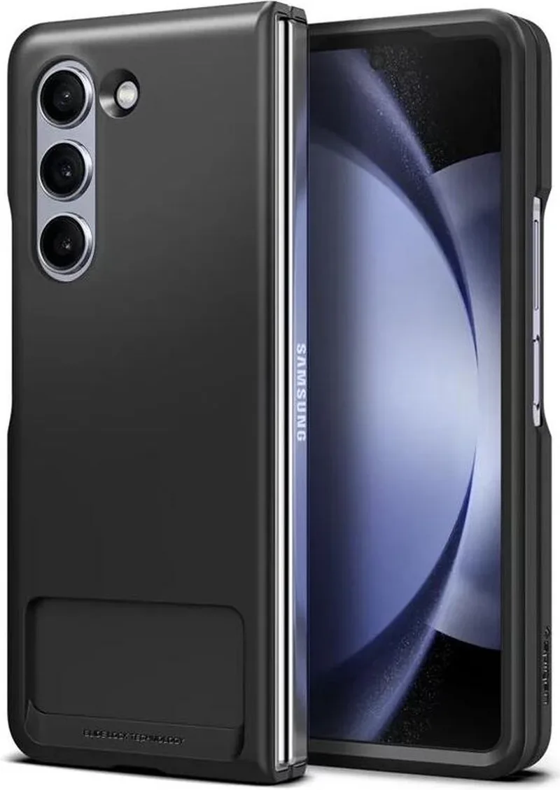 Slim Armor Slot - Hoesje Geschikt voor Samsung Galaxy Z Fold 5 - Back Cover von Spigen in Schwarz – Produktfoto