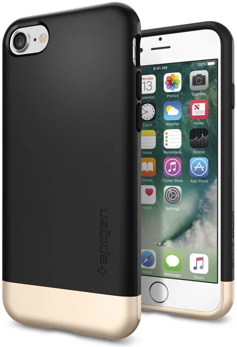 Style Armor Case Apple iPhone 7 / 8 van Spigen in Zwart – productfoto