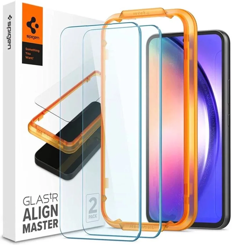 Tempered Glass voor de Samsung Galaxy A54 - GlastR AlignMaster Screen Protector - 2 Pack by Spigen – product photo