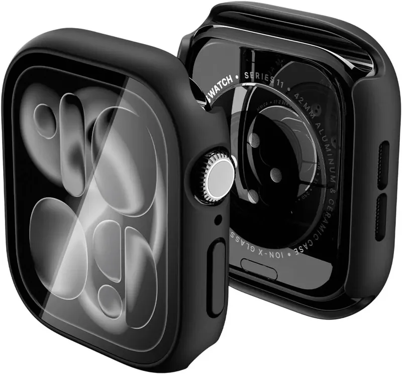 Thin Fit 360 | Hoesje geschikt voor Apple Watch 11 / 10 42MM | Screenprotector | Waterbestendig de Spigen en Noir – photo produit